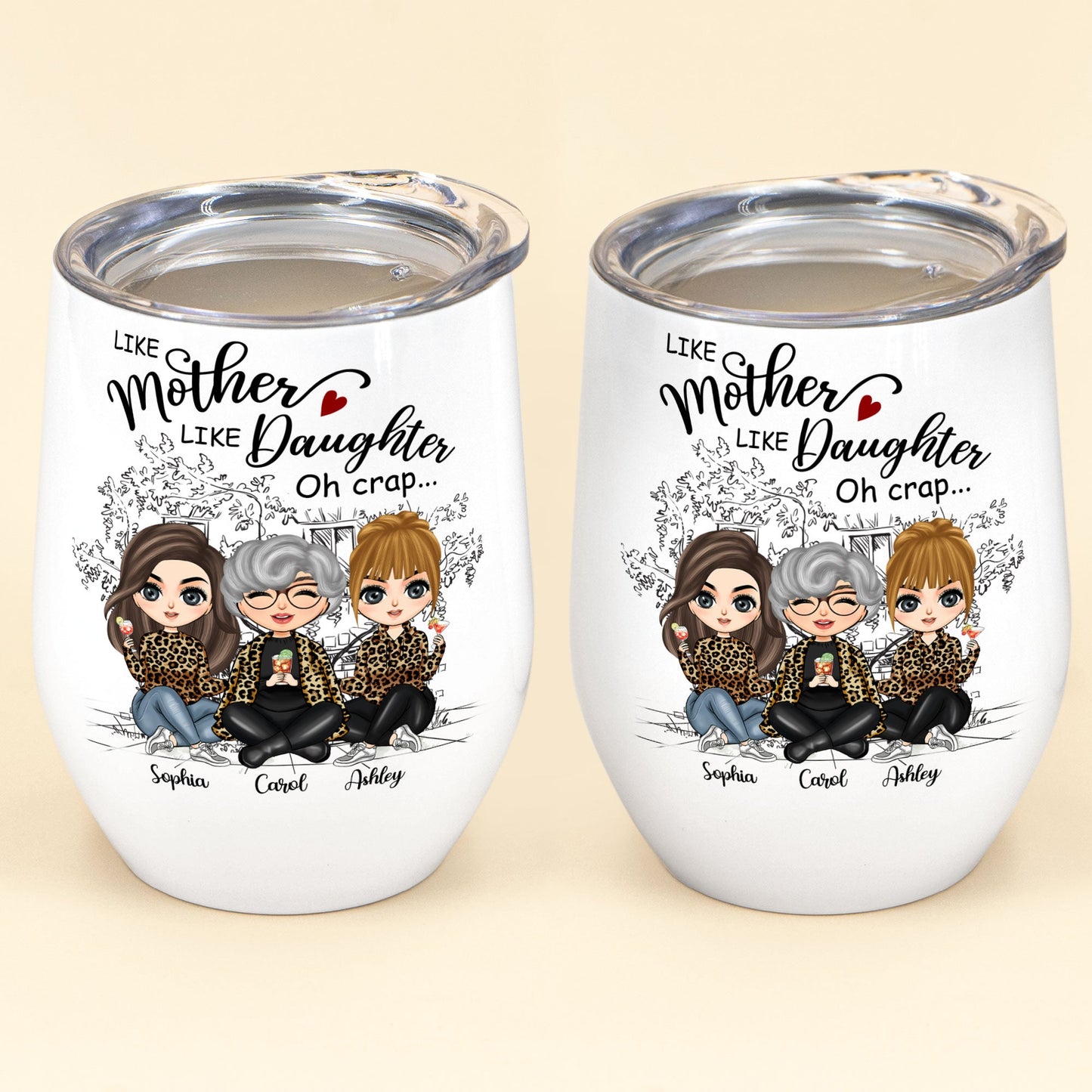 Like Mother Like Daughter - Personalized Wine Tumbler - Drunk Woman –  Macorner