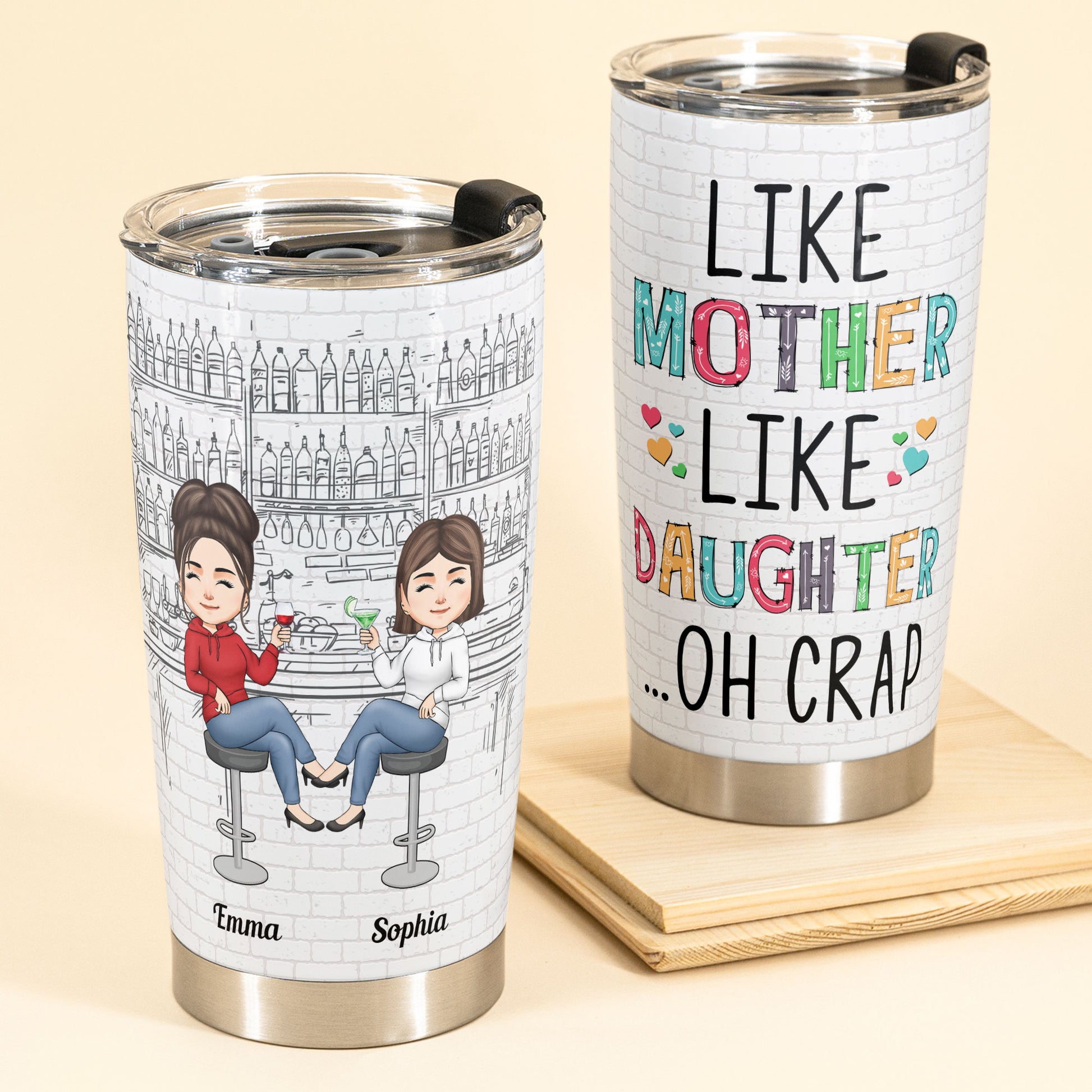 Like Mother Like Daughter Chibi - Personalized Tumbler Cup