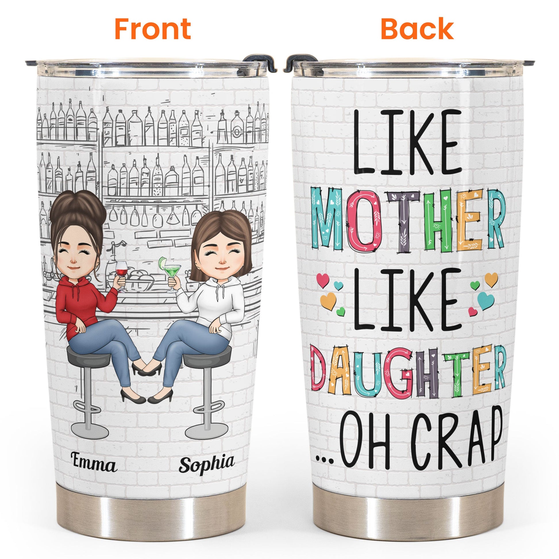 Like Mother Like Daughter Chibi - Personalized Tumbler Cup