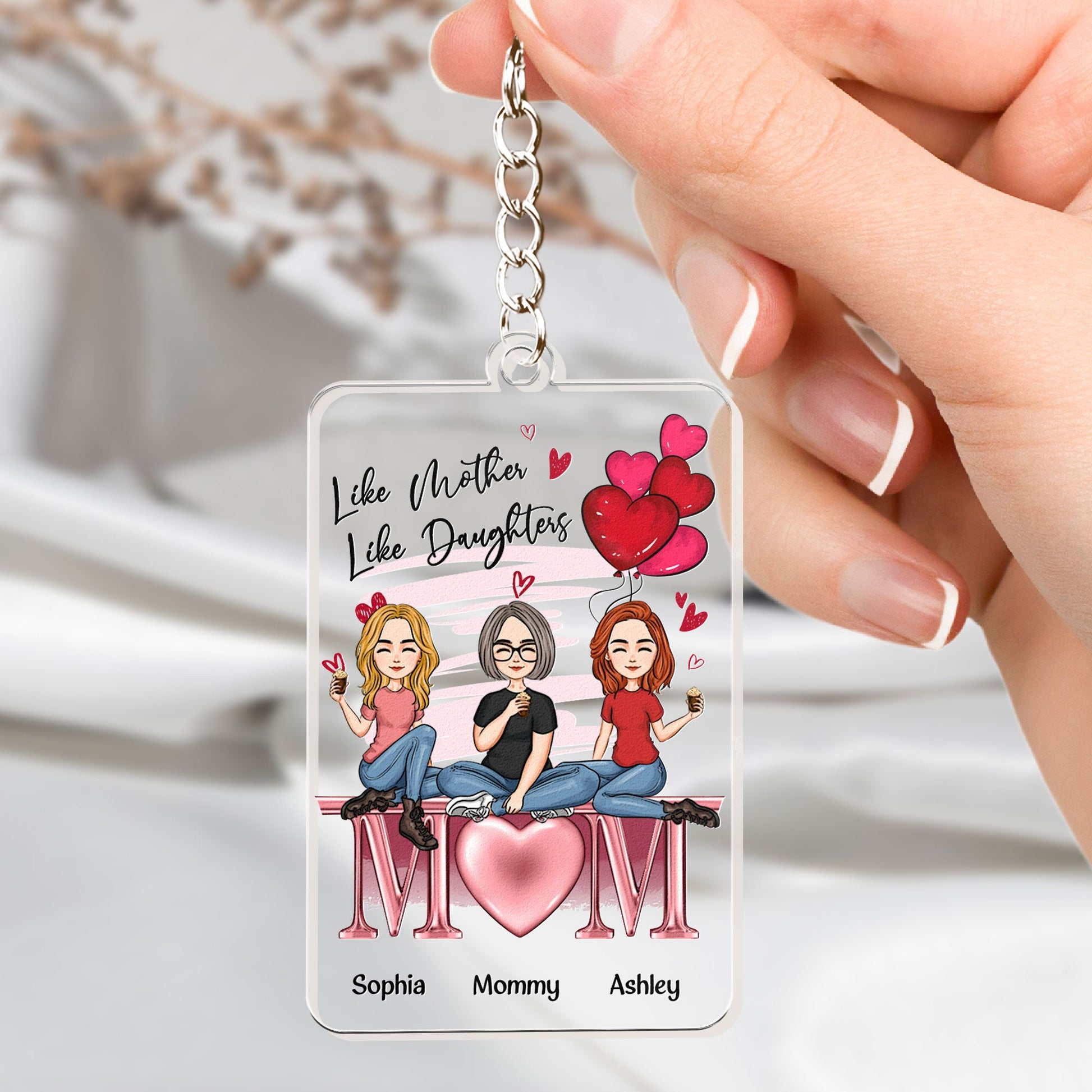 Keychain For Mom From Daughter To Mother Keychain For Mom From
