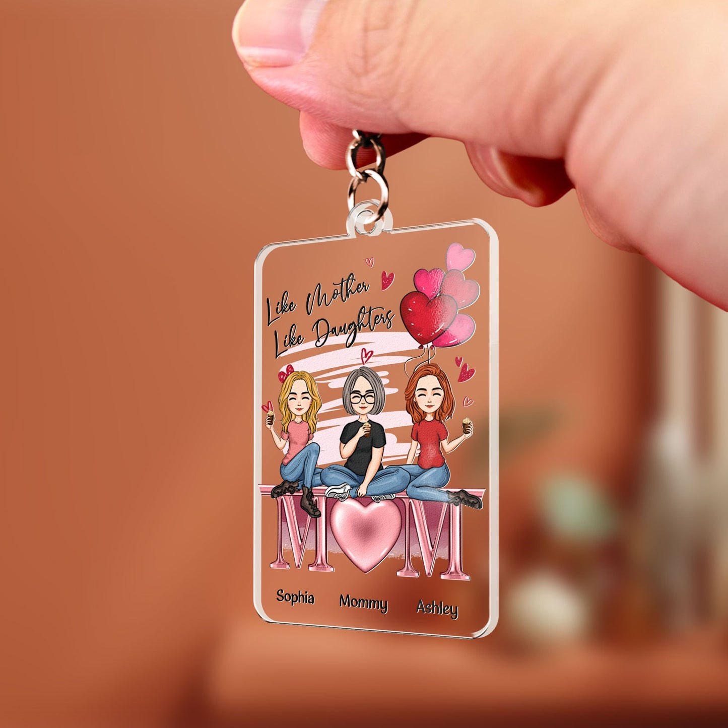 Like Mother Like Daughter - Personalized Acrylic Keychain