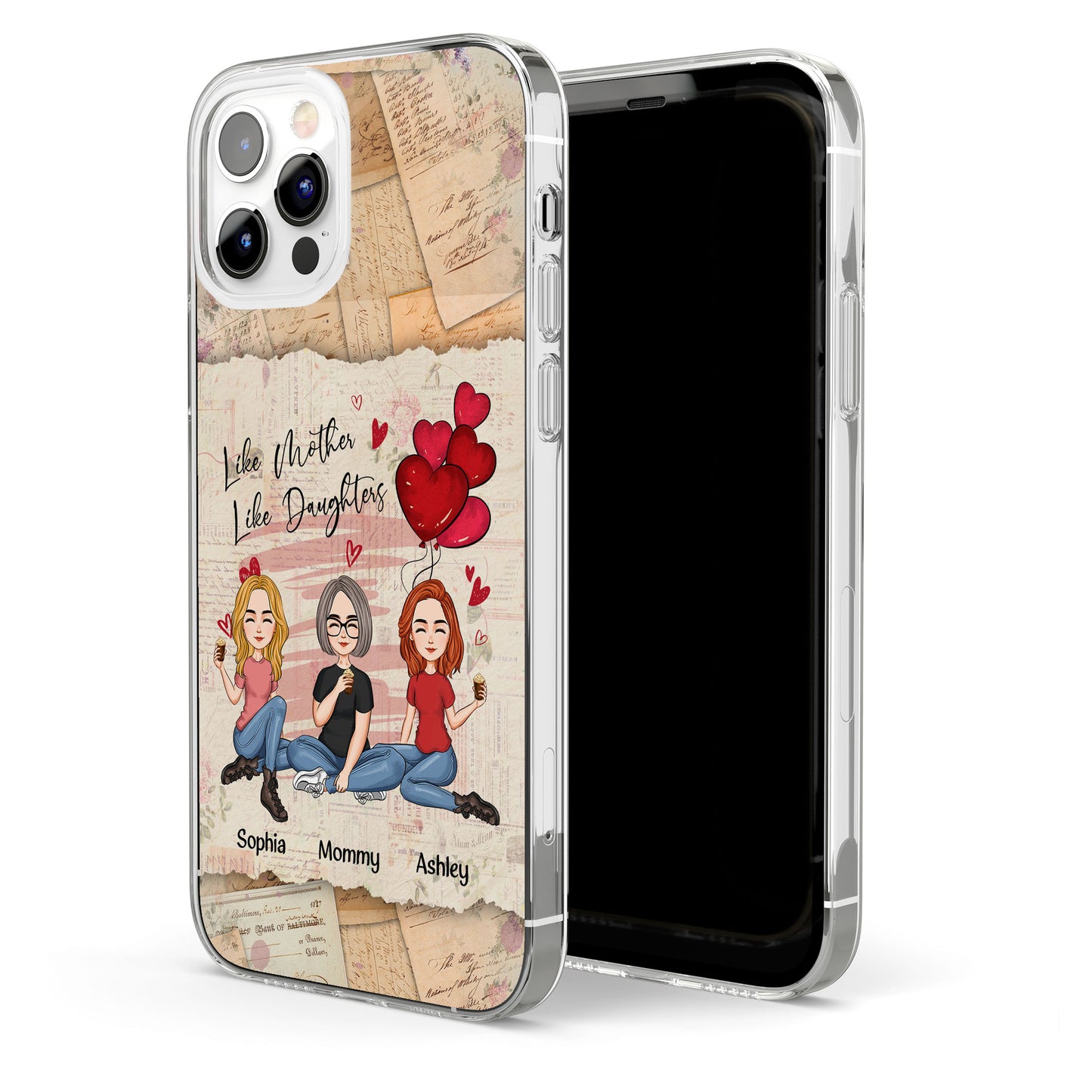 Like Mother Like Daughter - Personalized Clear Phone Case