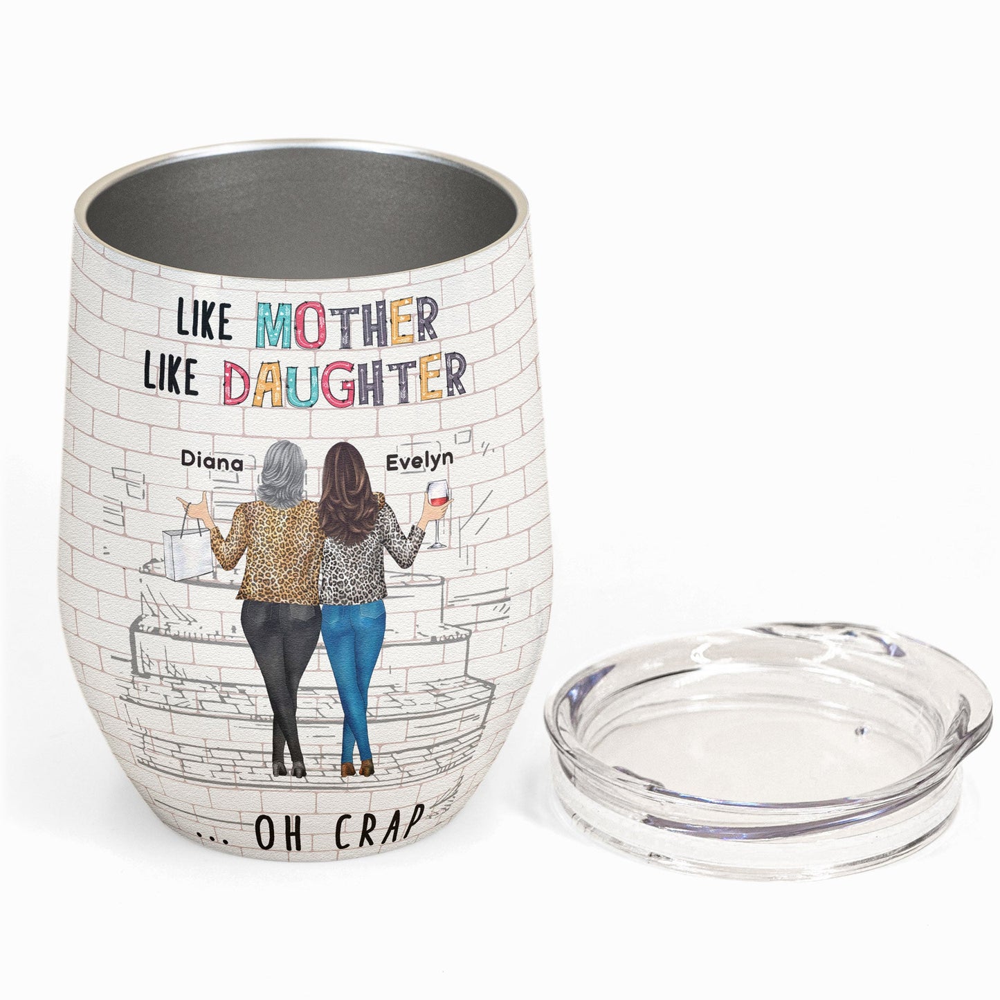 Like Mother Like Daughter - Personalized Wine Tumbler - Birthday Gift For Mom, Daughters