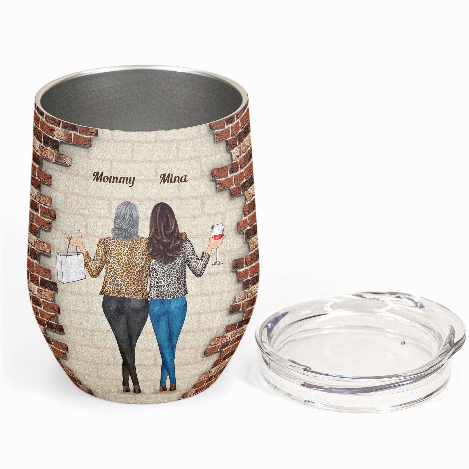 Funny Wine Tumbler With lid For Mom