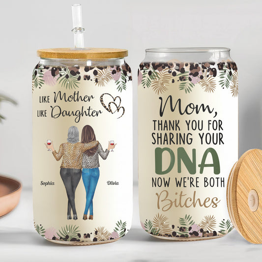 Like Mother Like Daughters Mother'S Day - Personalized Clear Glass Can