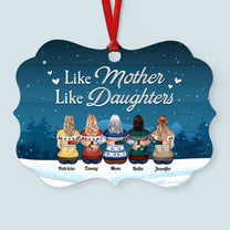 Like Mother, Father Like Daughters, Sons - Personalized Aluminum Ornament - Christmas Gift For Mother, Father, Children - Family Hugging