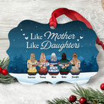 Like Mother, Father Like Daughters, Sons - Personalized Aluminum Ornament - Christmas Gift For Mother, Father, Children - Family Hugging