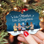 Like Mother, Father Like Daughters, Sons - Personalized Aluminum Ornament - Christmas Gift For Mother, Father, Children - Family Hugging
