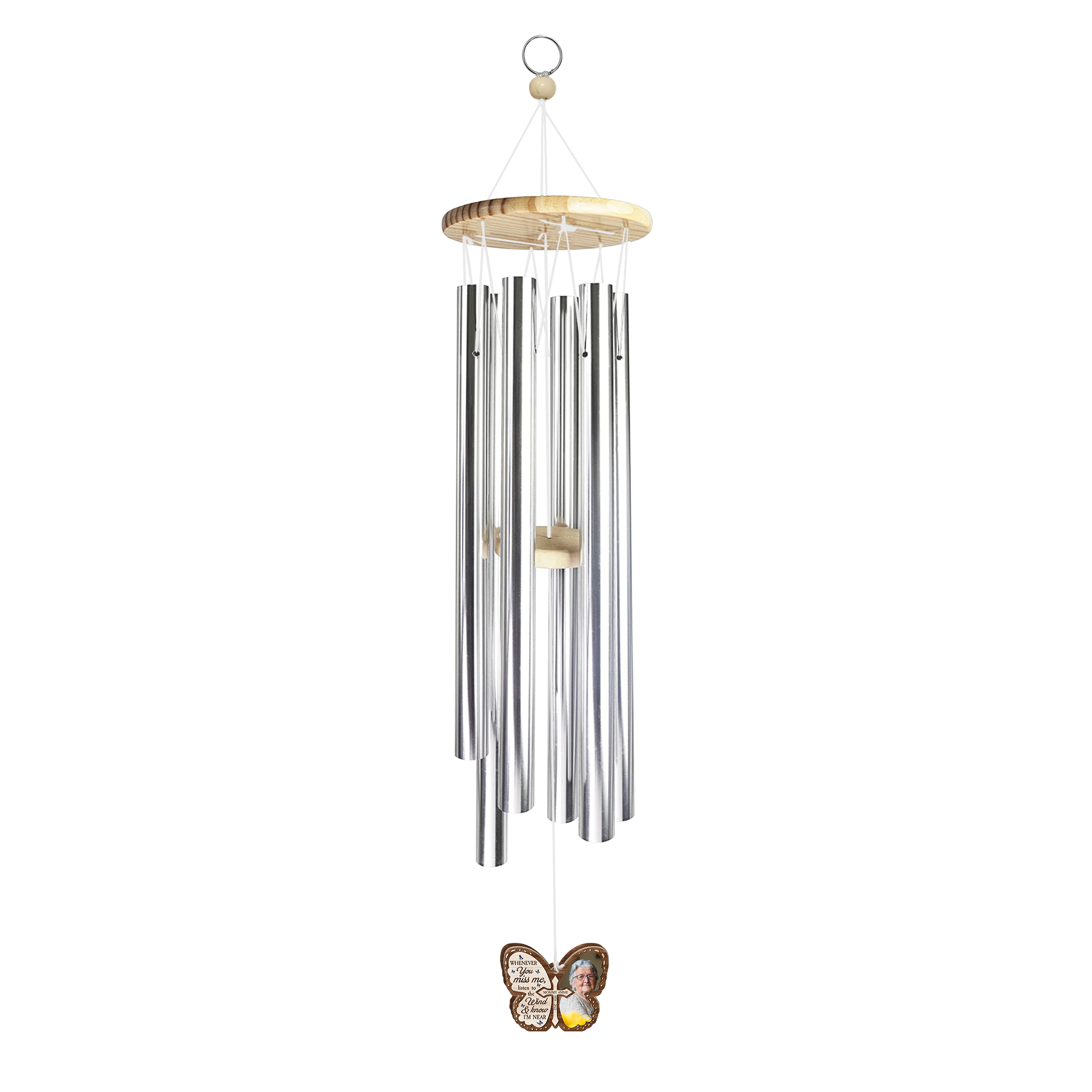 Listen To The Wind And Know I'm Near - Personalized Photo Wind Chimes