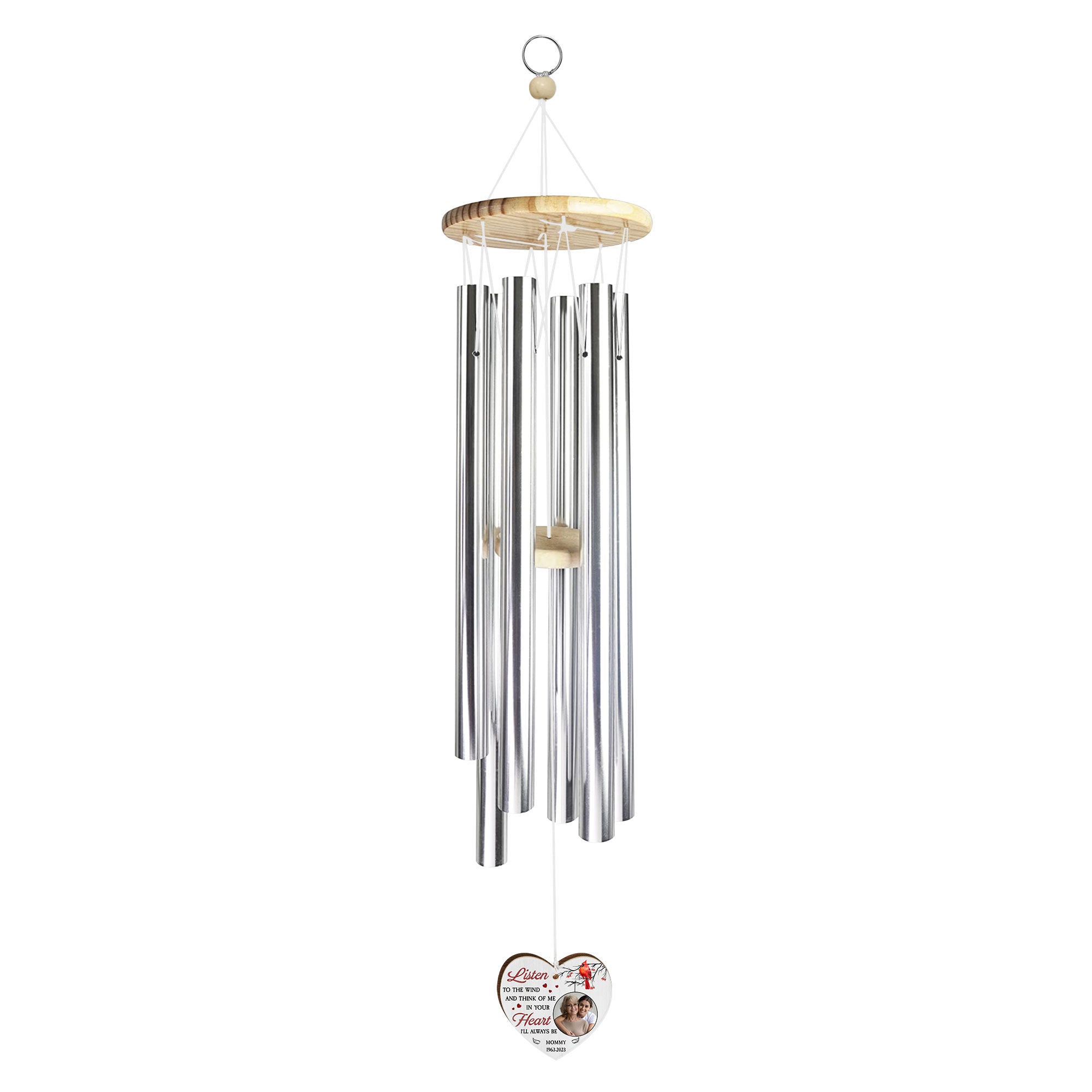 Listen To The Wind - In Loving Memory Mommy - Personalized Photo Wind Chimes