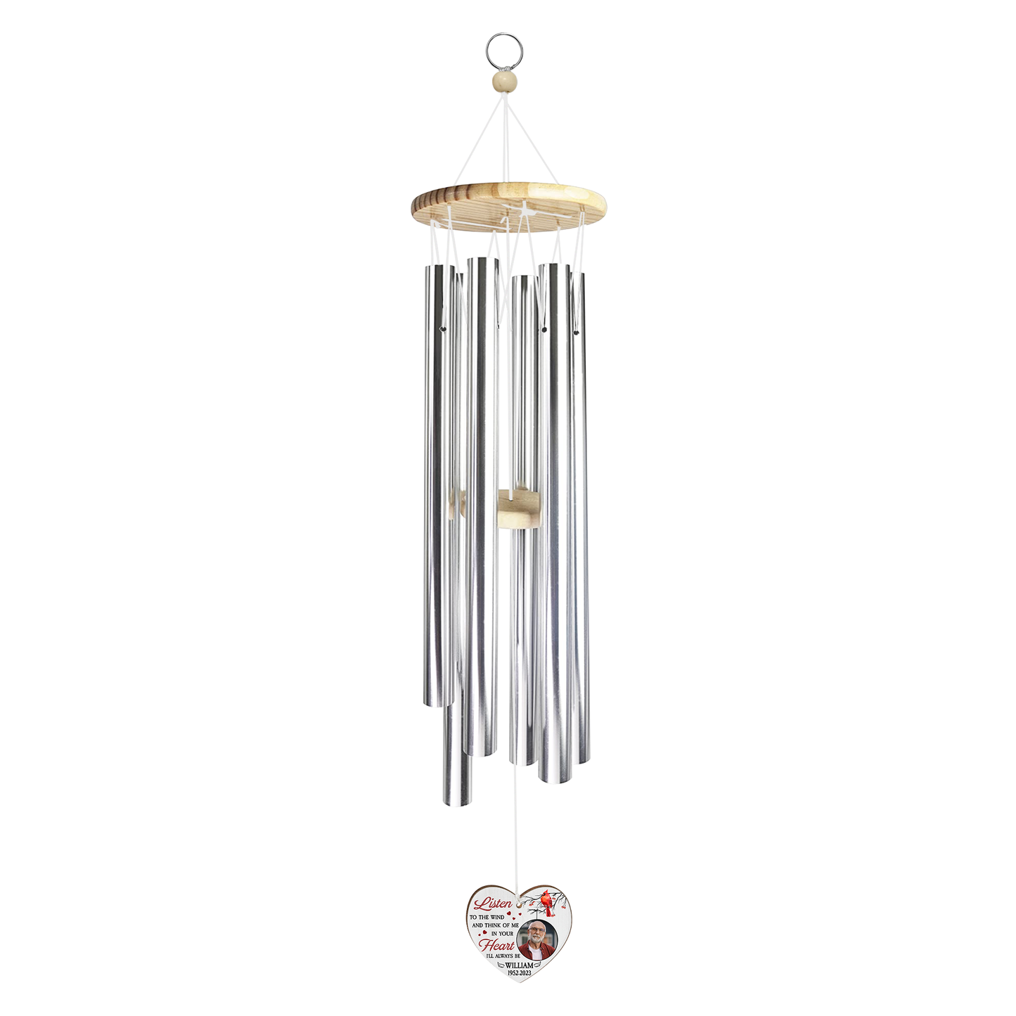 Listen To The Wind And Think Of Me - Personalized Photo Wind Chimes