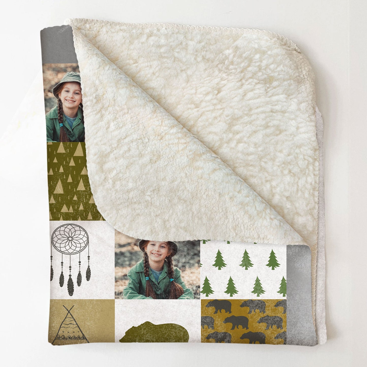 Little Happy Camper - Personalized Kid Photo Blanket