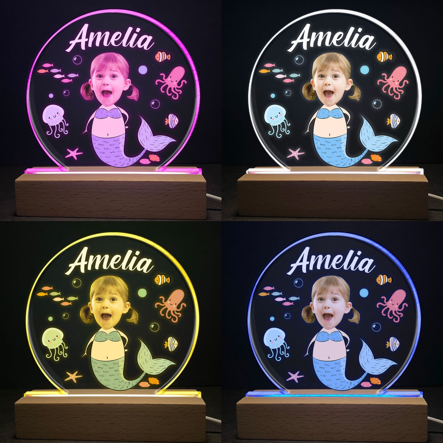 Little Mermaid Kid - Personalized Photo LED Light