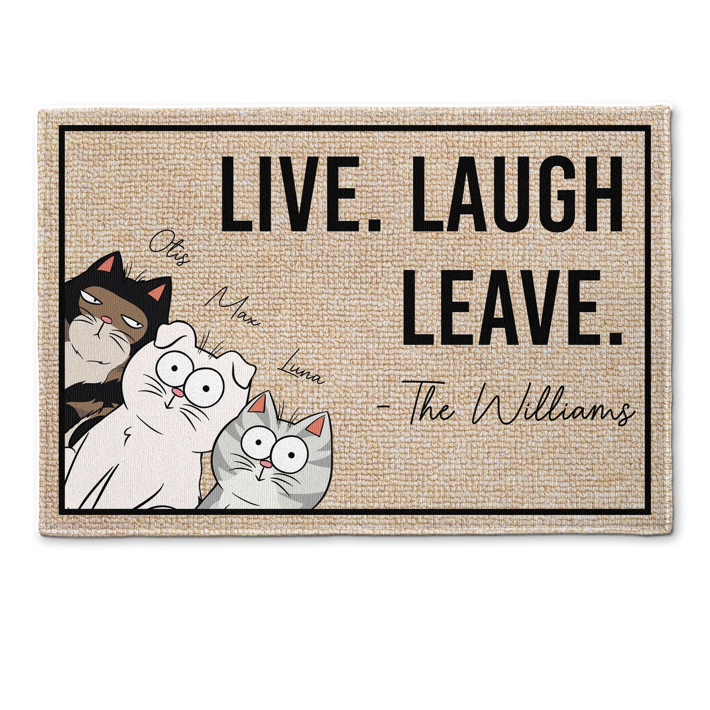 Live Laugh Leave Funny Dogs & Cats - Personalized Doormat