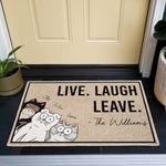 Live Laugh Leave Funny Dogs & Cats - Personalized Doormat