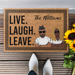 Live Laugh Leave - Personalized Doormat