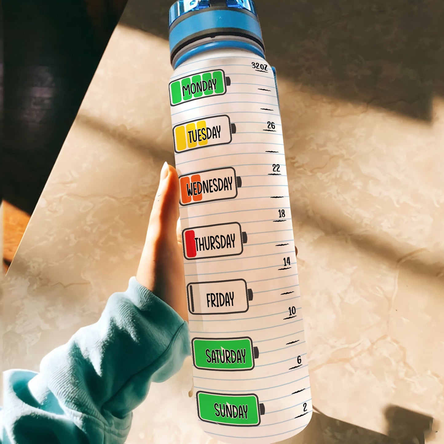 Livin' That Teacher Life - Personalized Water Tracker Bottle