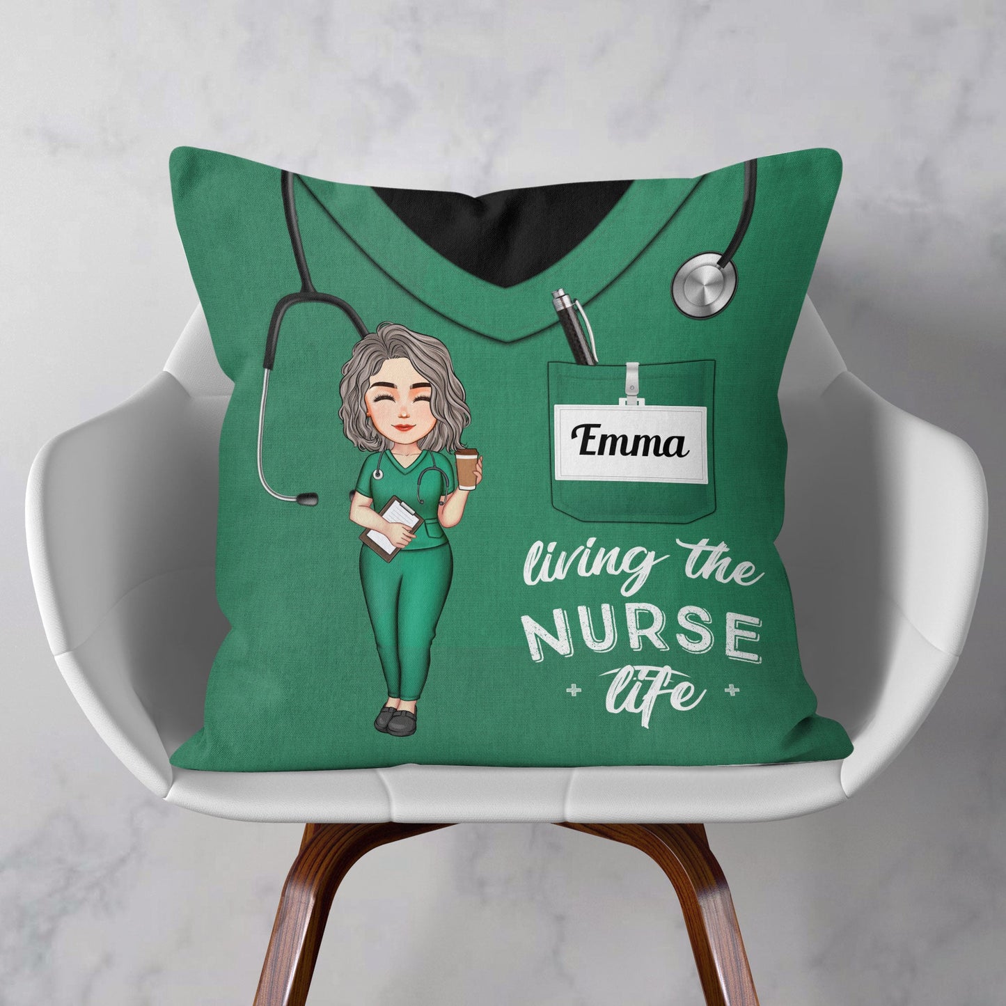 Livin' The Scrub Life - Personalized Pillow (Insert Included)