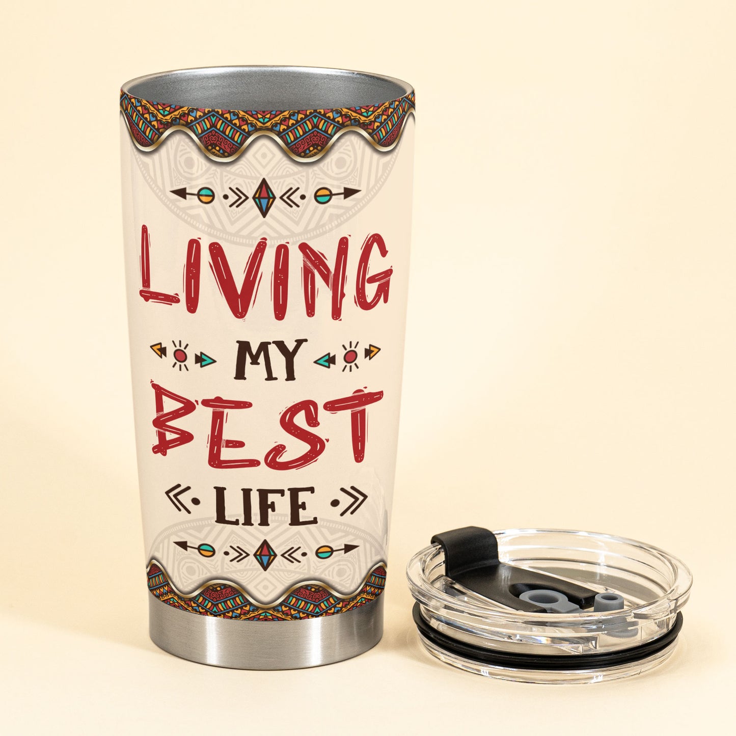 Living My Best Life - Personalized Tumbler Cup - Birthday Gift For Girl, Black Woman, Black Girl