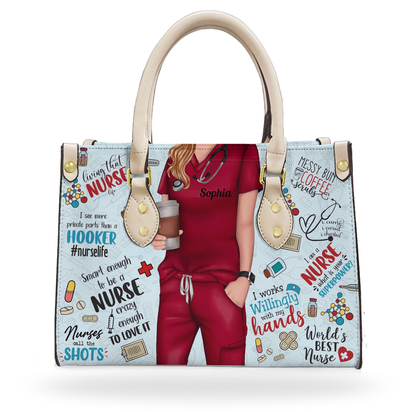 Living That Nurse Life - Personalized Leather Bag