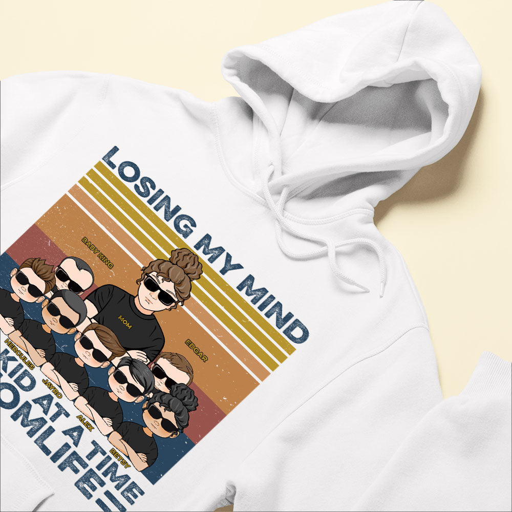 Losing-My-Mind-One-Kid-At-A-Time-Personalized-Shirt-Mother-s-Day-Gift-For-Mother-Of-Multiple-Kids-Mom-and-Kids-Illustration