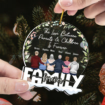 Love Between Parents & Children - Personalized Snow Globe Shaped Acrylic Ornament