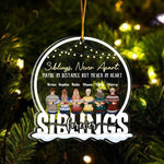 Love Between Siblings Is Forever - Personalized Snow Globe Shaped Acrylic Ornament