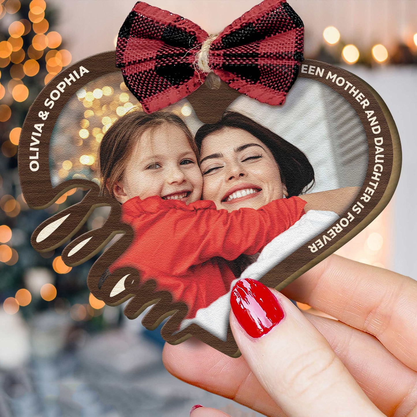 Love Between Us Is Forever - Personalized Wooden Photo Ornament