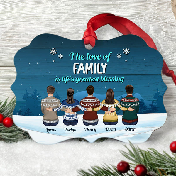 Love Family Forever - Personalized Aluminum Ornament - Christmas Gift ...