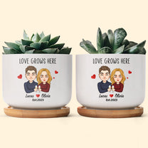 Love Grows Here - Personalized Ceramic Plant Pot