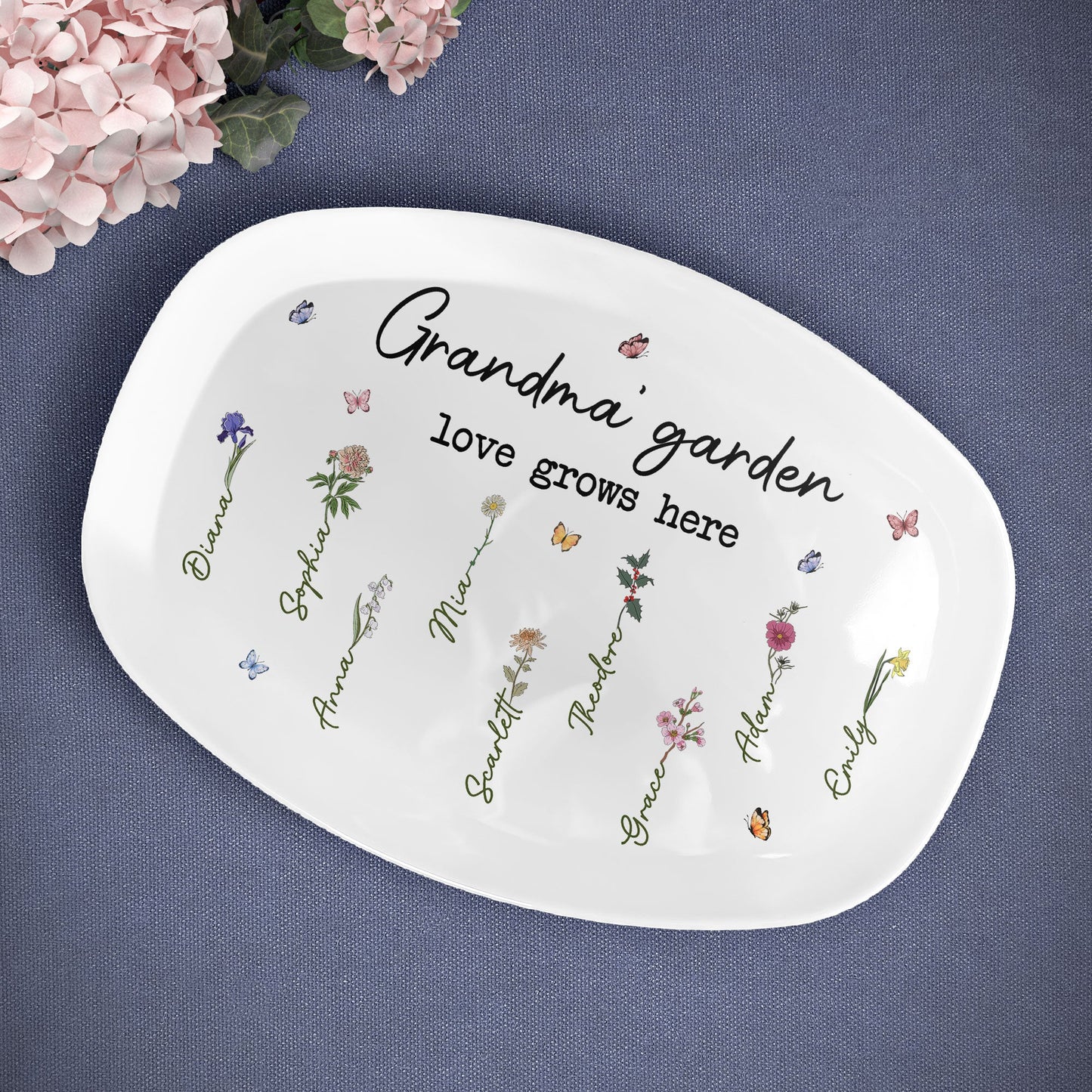 Love Grows In Grandma's Garden - Personalized Platter