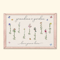 Love Grows In Grandma's Garden - Personalized Wrapped Canvas