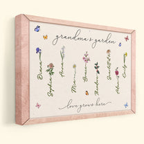 Love Grows In Grandma's Garden - Personalized Wrapped Canvas