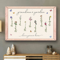 Love Grows In Grandma's Garden - Personalized Wrapped Canvas