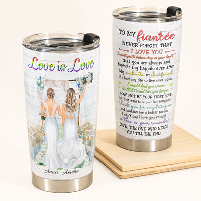 Love Is Love - Personalized Tumbler Cup - Bride