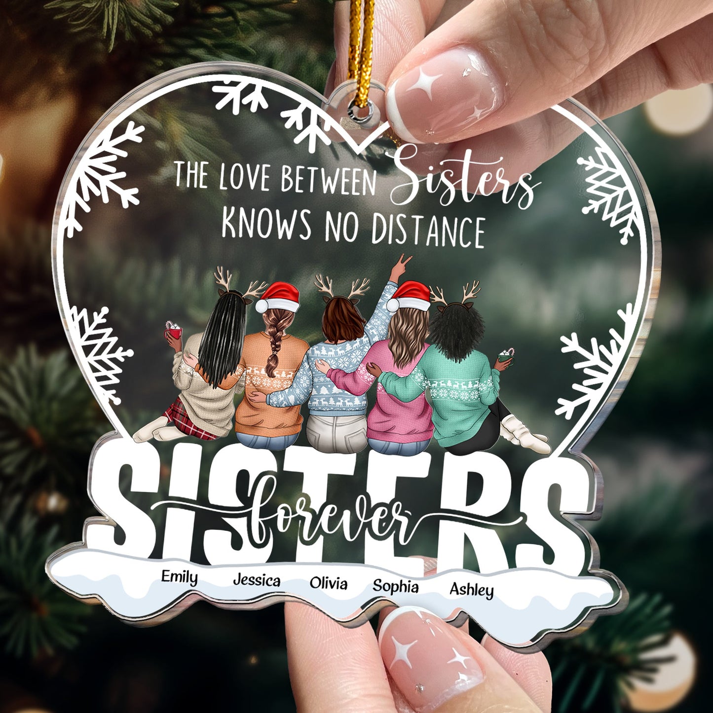 Love Knows No Distance - Personalized Acrylic Ornament