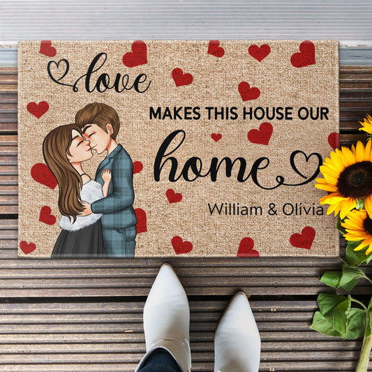 Love Makes This House Our Home - Personalized Doormat