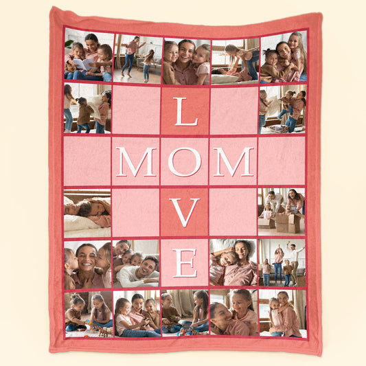 Love Mom - Personalized Photo Blanket