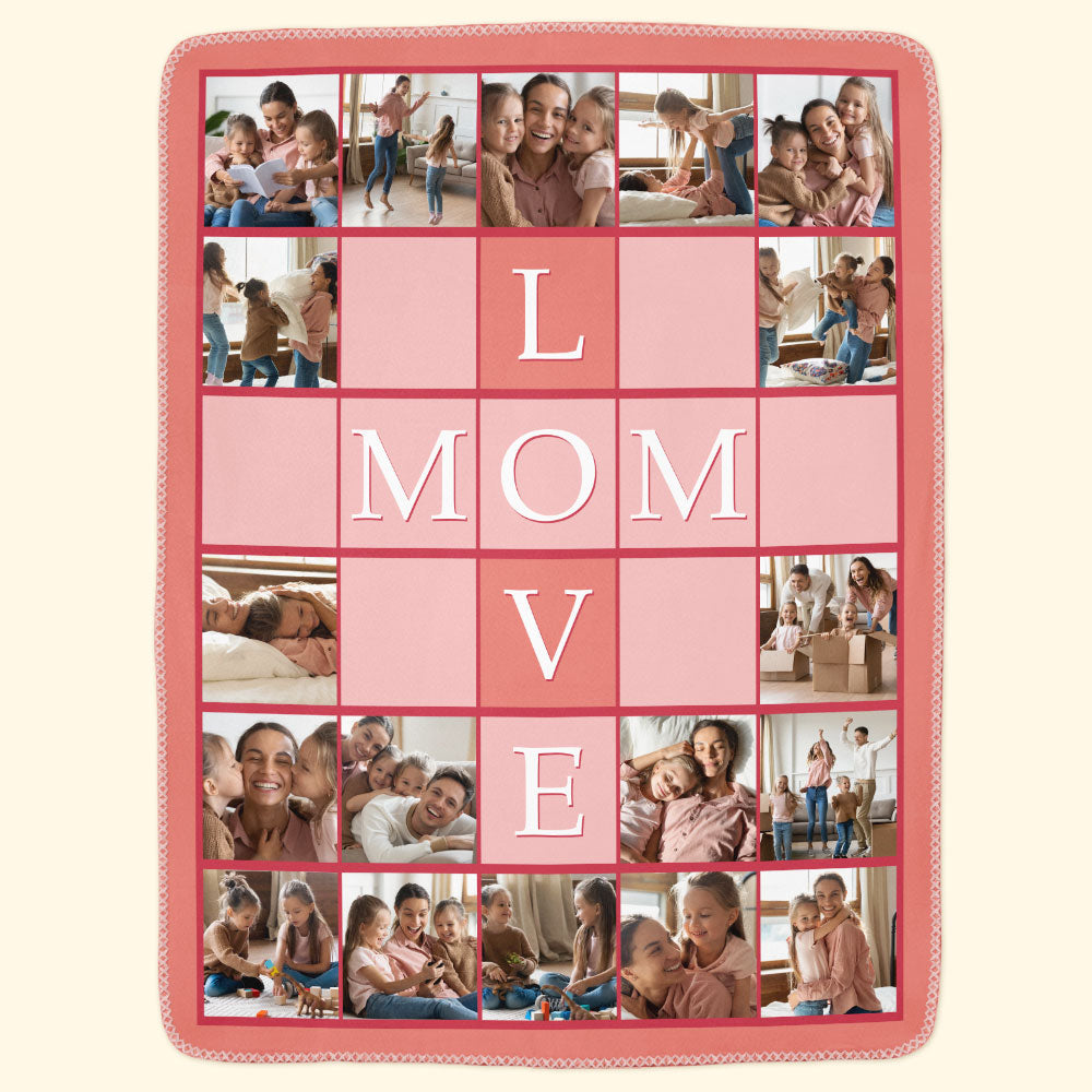 Love Mom - Personalized Photo Blanket