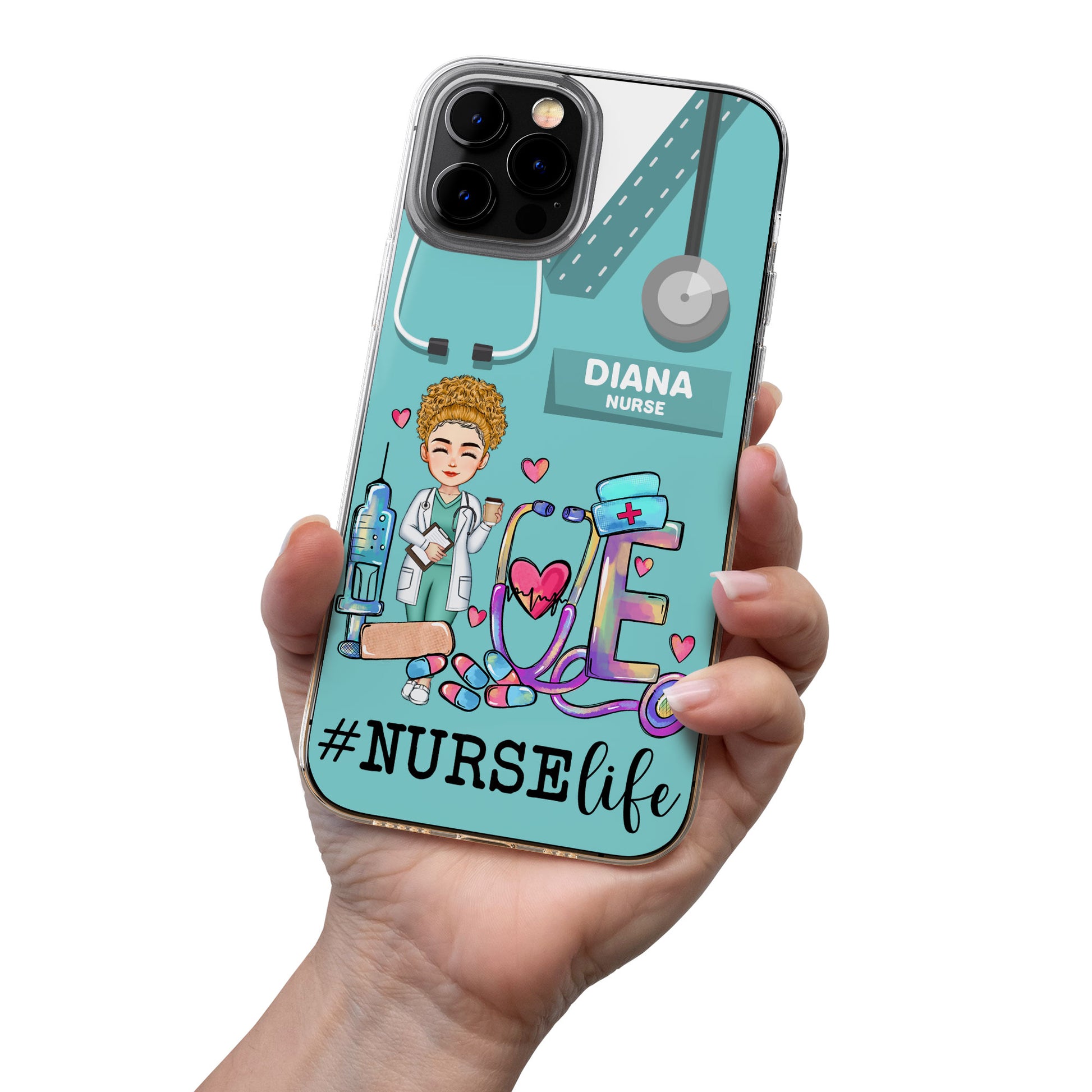 Love Nurse Life - Personalized Clear Phone Case