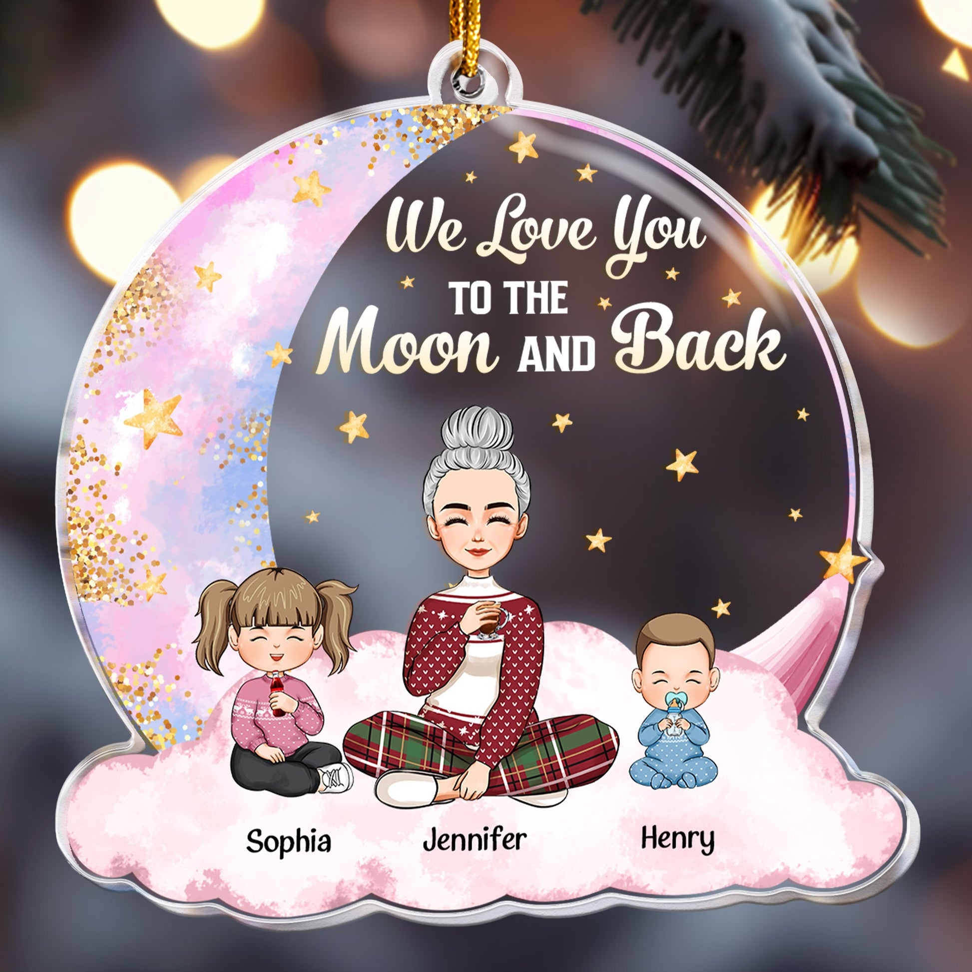 Love To The Moon - Personalized Acrylic Ornament