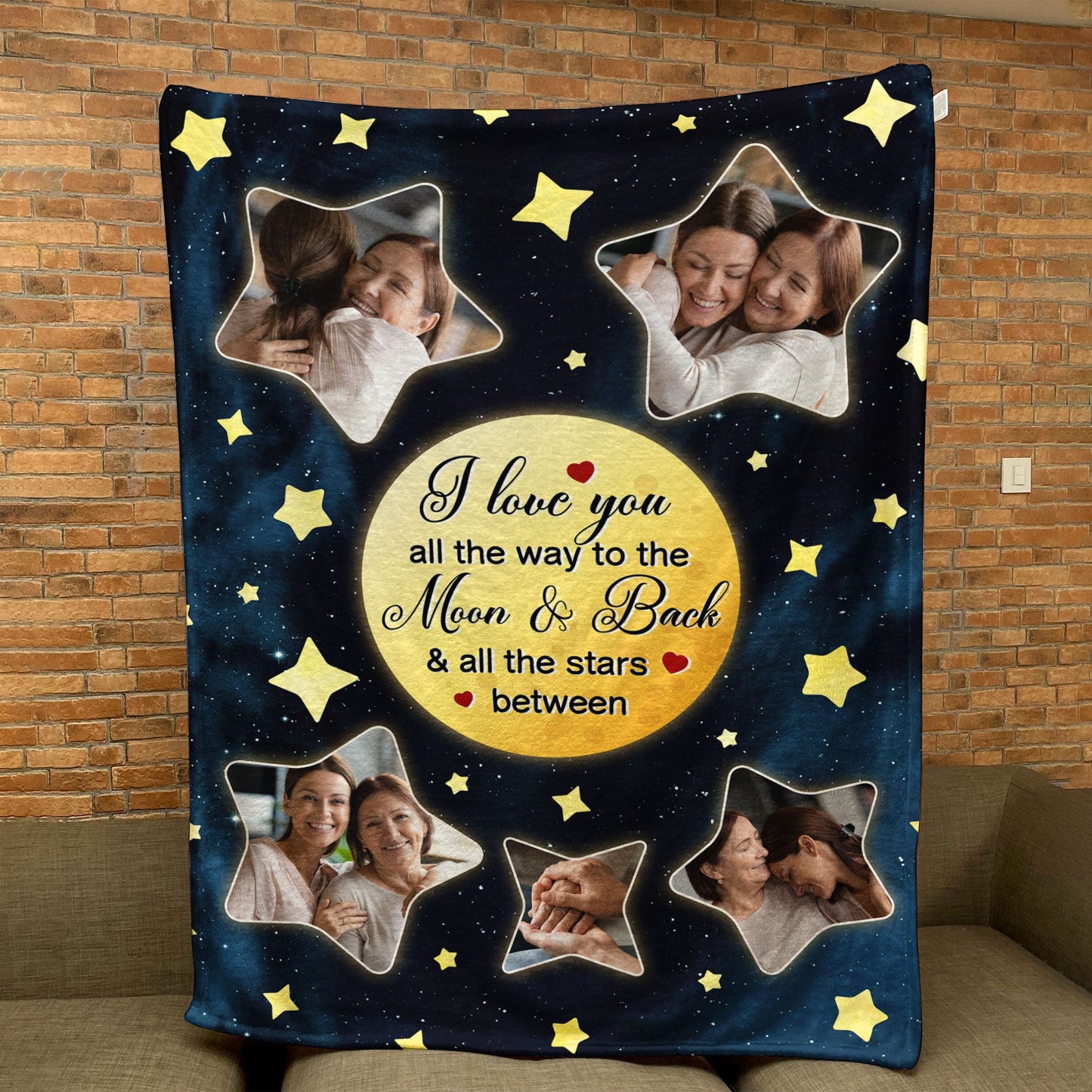 Love You All The Way - Personalized Photo Blanket