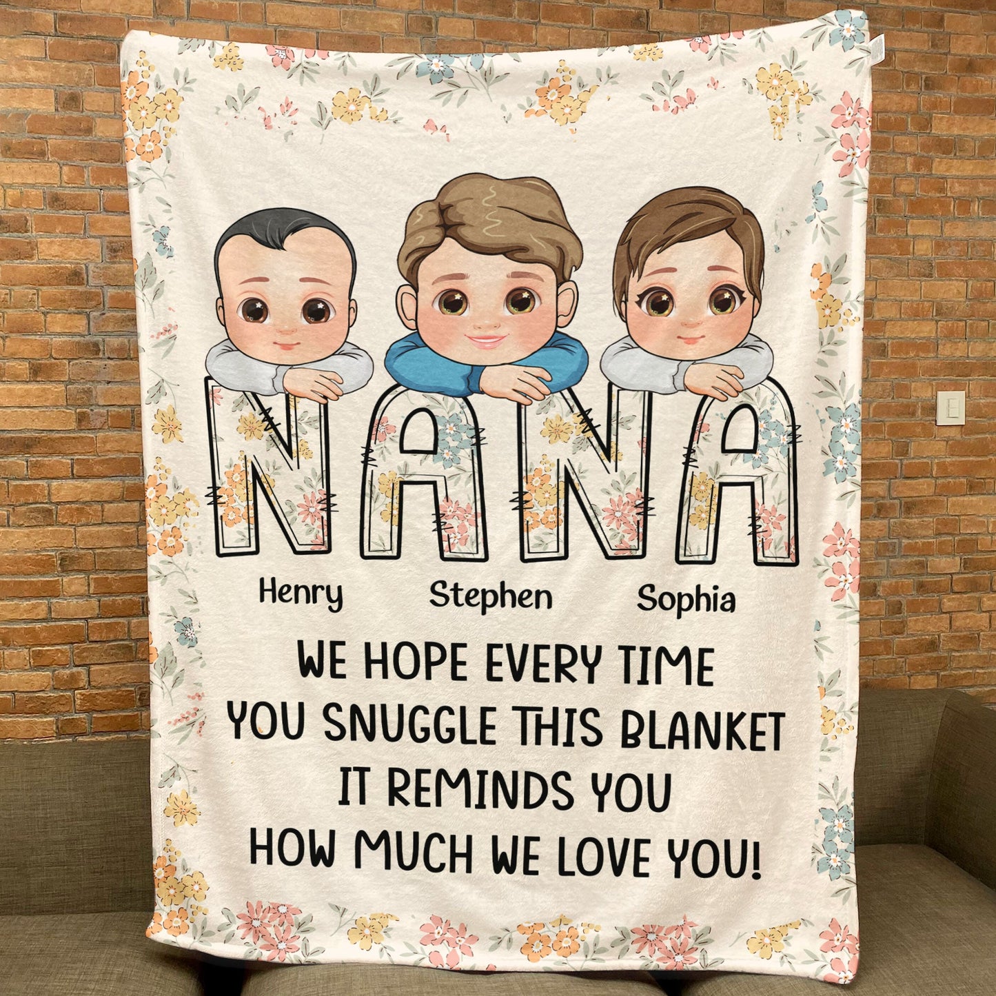Love You Grandma - Personalized Blanket
