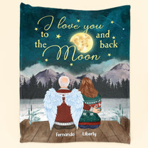 Love You Past The Moon - Personalized Blanket