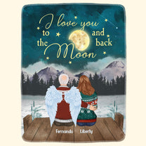 Love You Past The Moon - Personalized Blanket