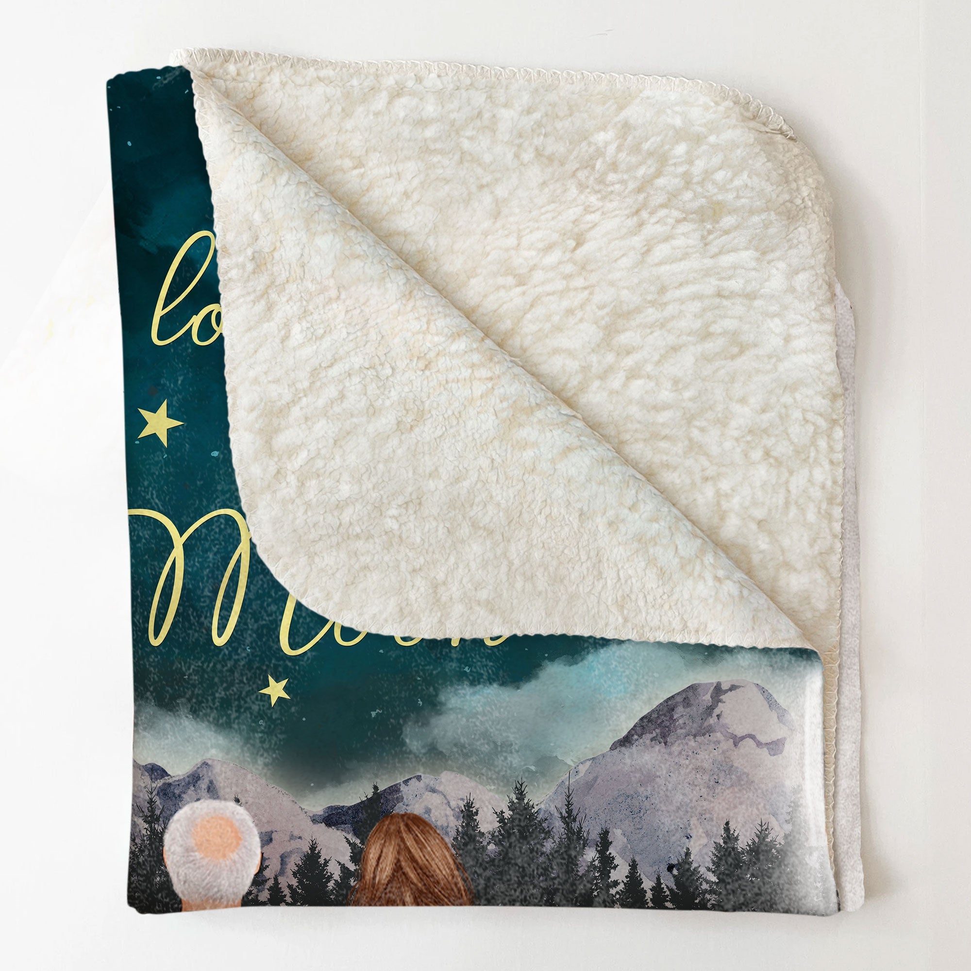 Love You Past The Moon - Personalized Blanket