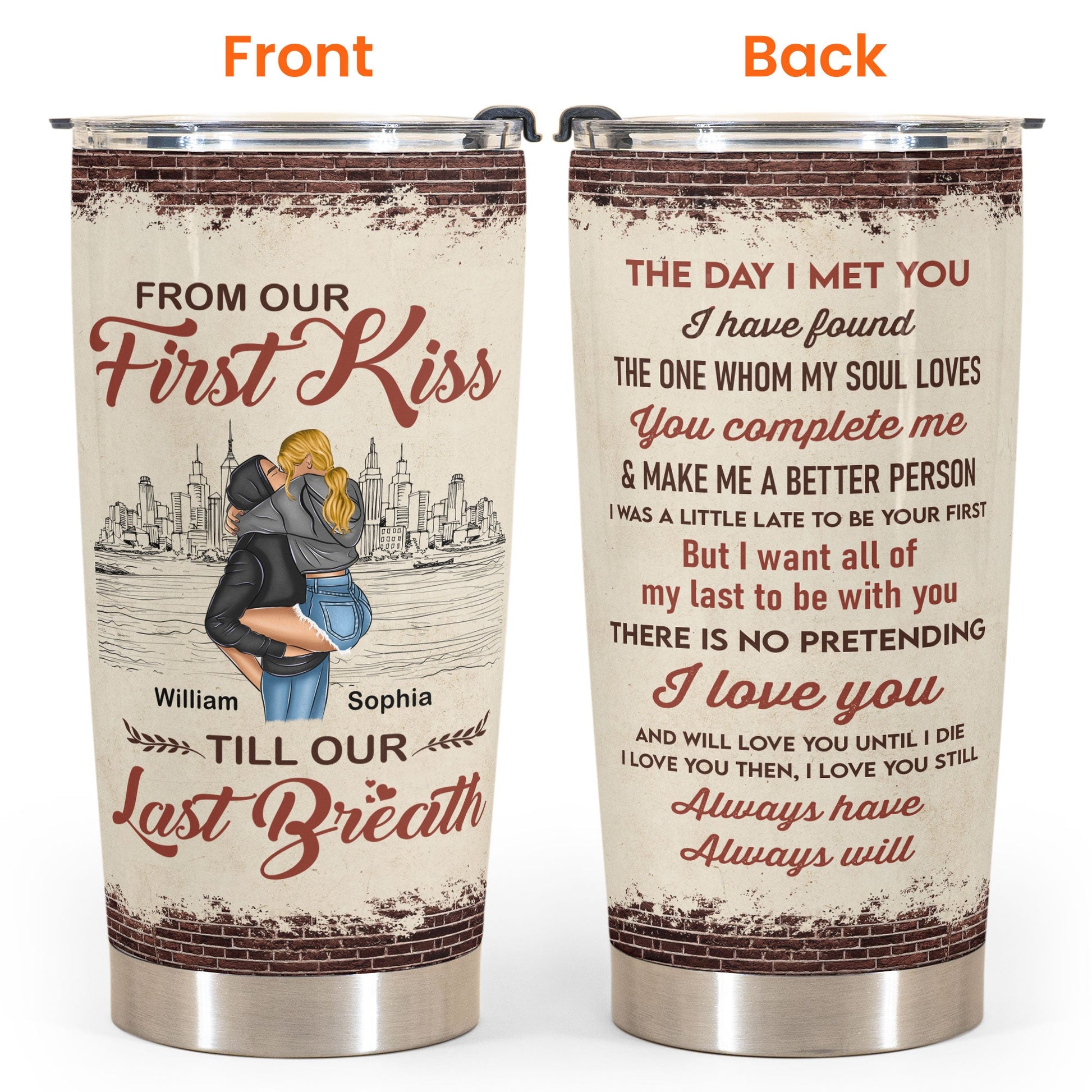 Personalized Anniversary Gift - I Love You Coffee Tumbler Set