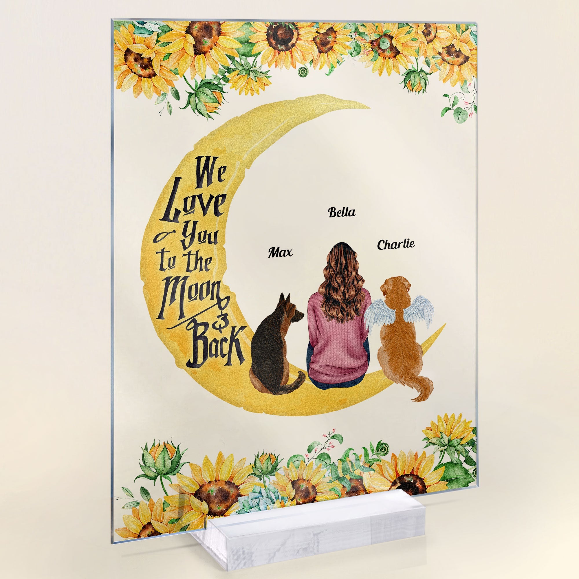 Love You To The Moon And Back Mom - Personalized Acrylic Plaque - Macorner
