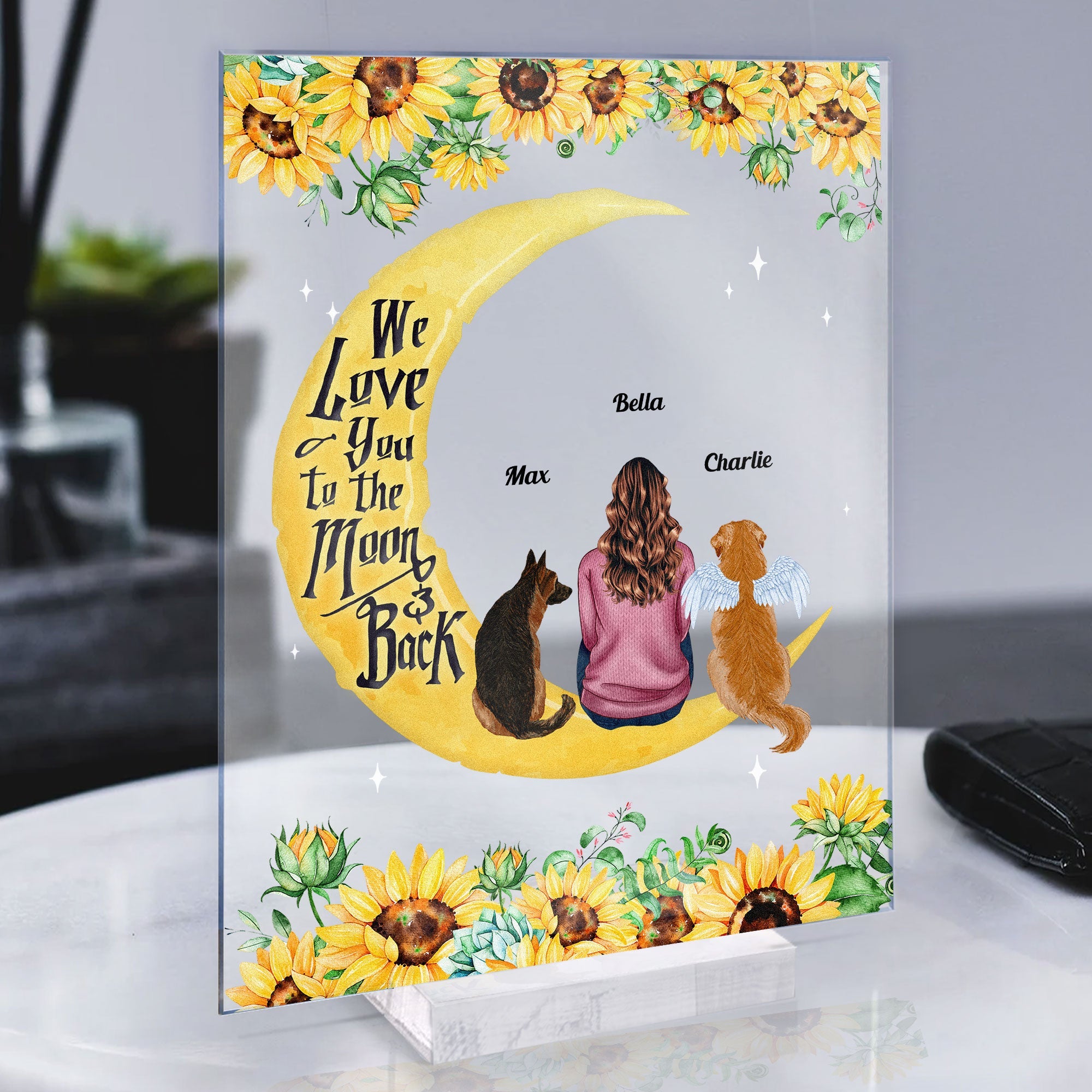 Love You To The Moon And Back Mom - Personalized Acrylic Plaque