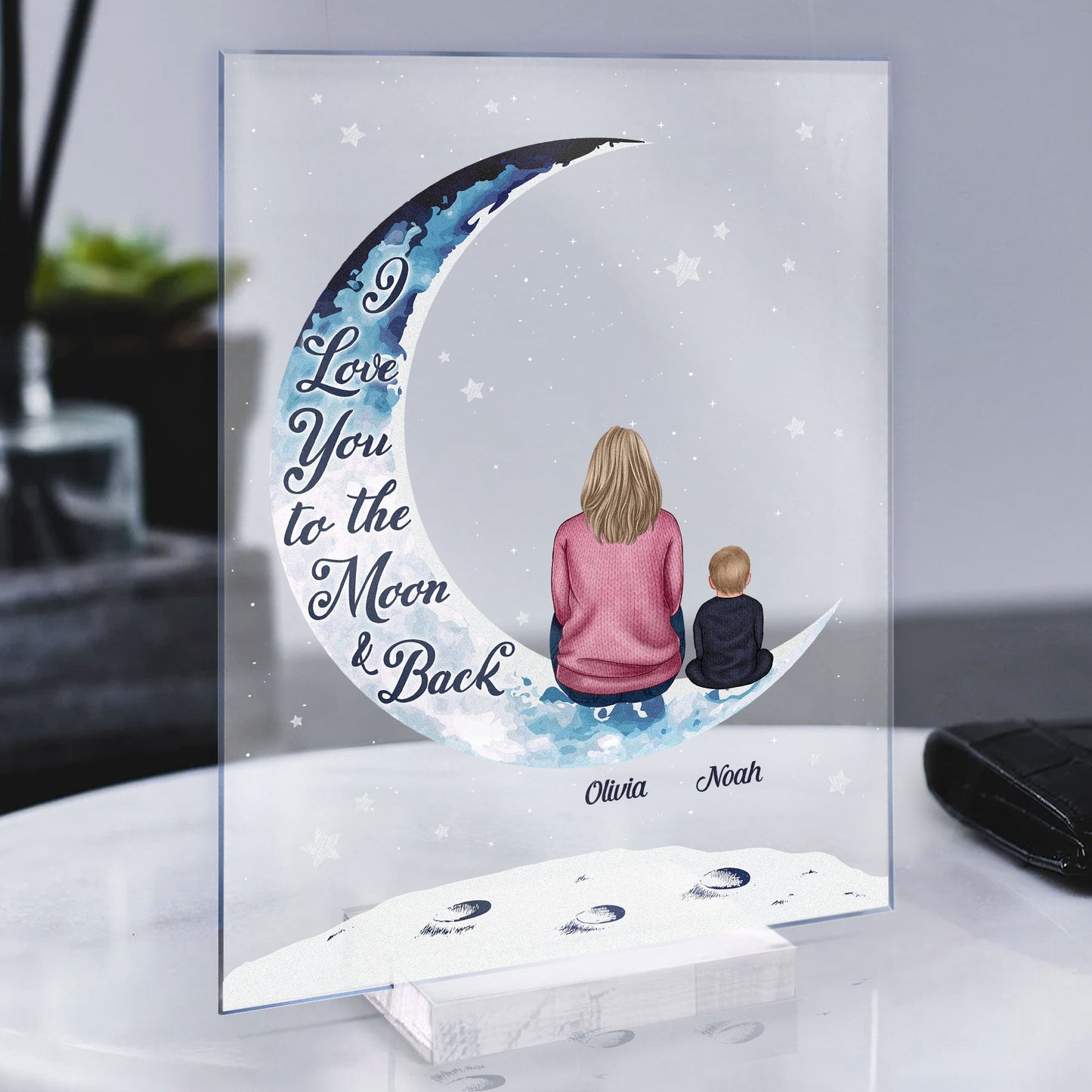 Love You To The Moon And Back - Personalized Acrylic Plaque